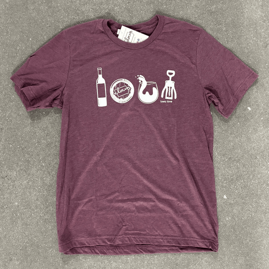 "IOWA Wine" T-Shirt in Heather Maroon