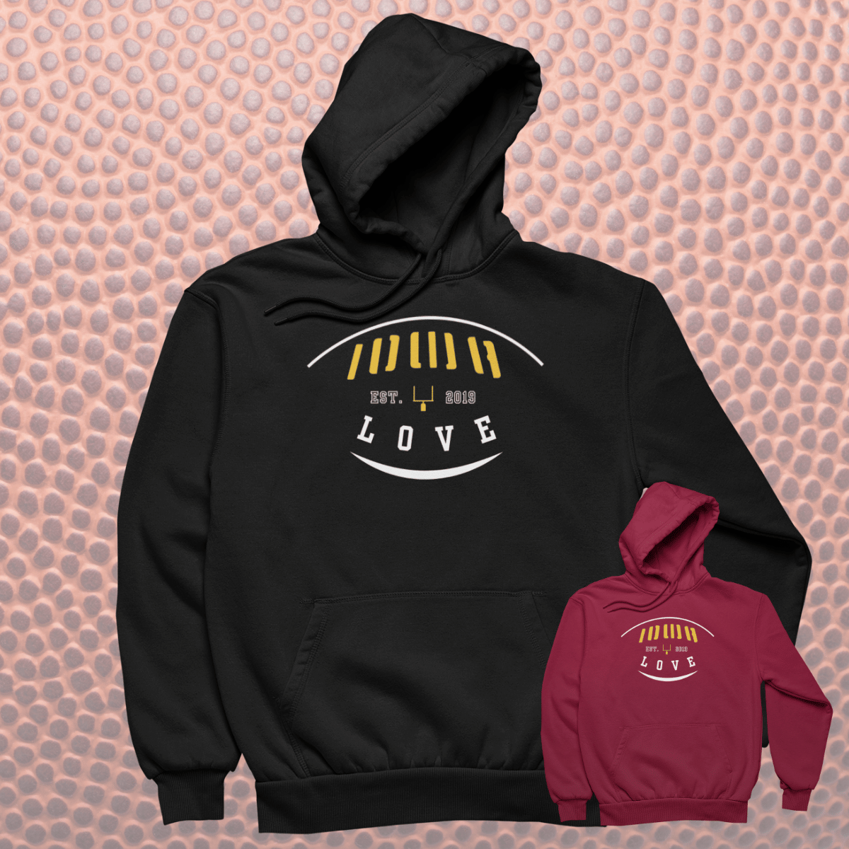 IOWA Love Football Hoodie in Team Colors Iowa love