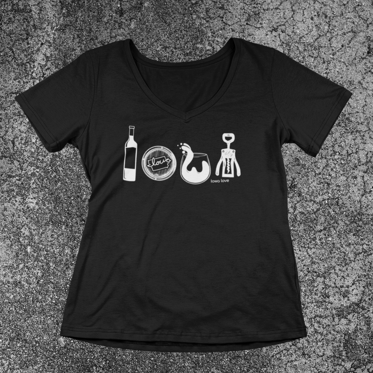 Ladies V-Neck "IOWA Wine"