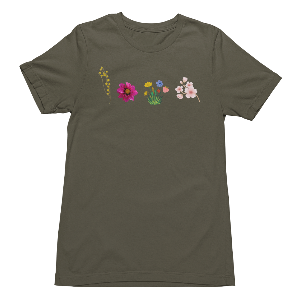 Flowers Spell IOWA Tee