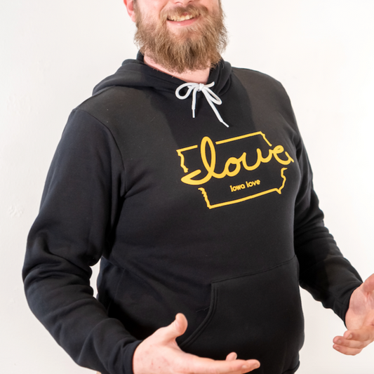 "Iowa love" Black & Gold Hoodie