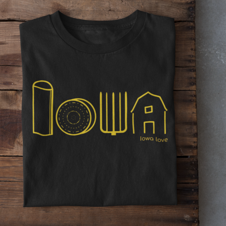 Farm Icons T-Shirt Black & Gold