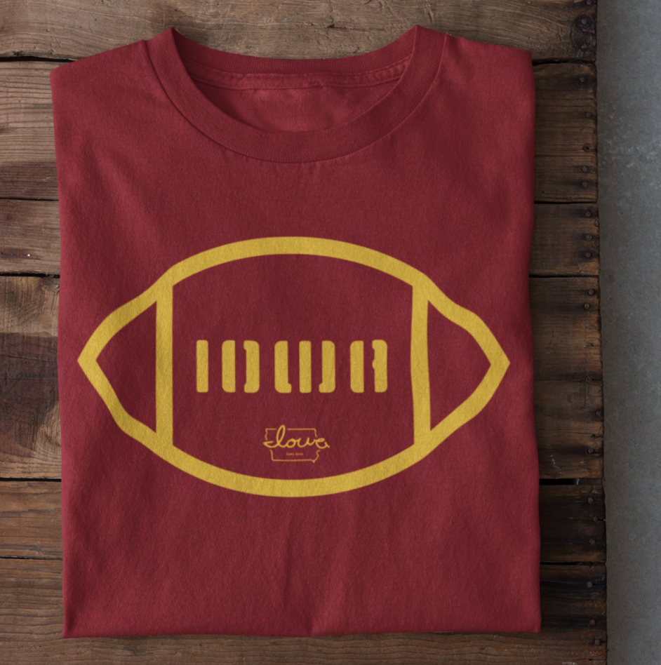 IOWA Football Laces T-Shirt