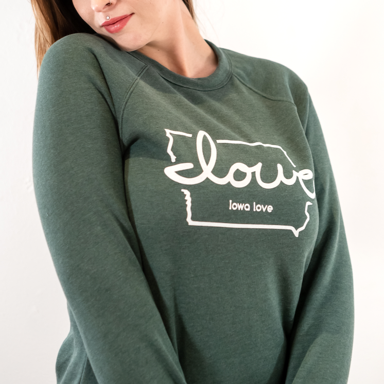 "Iowa love" Raglan Sweatshirt