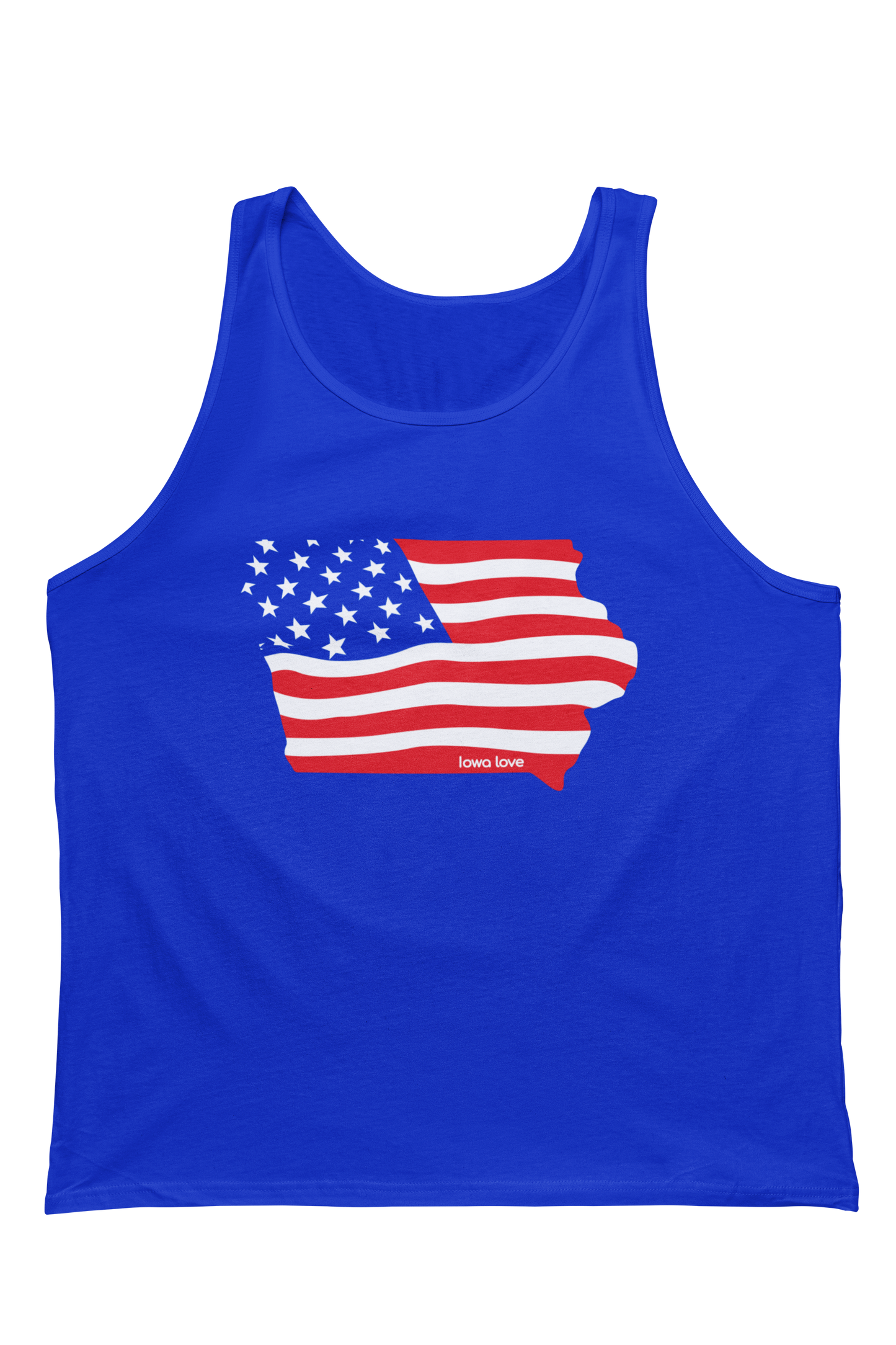 "Iowa US Flag" Blue Tank Top
