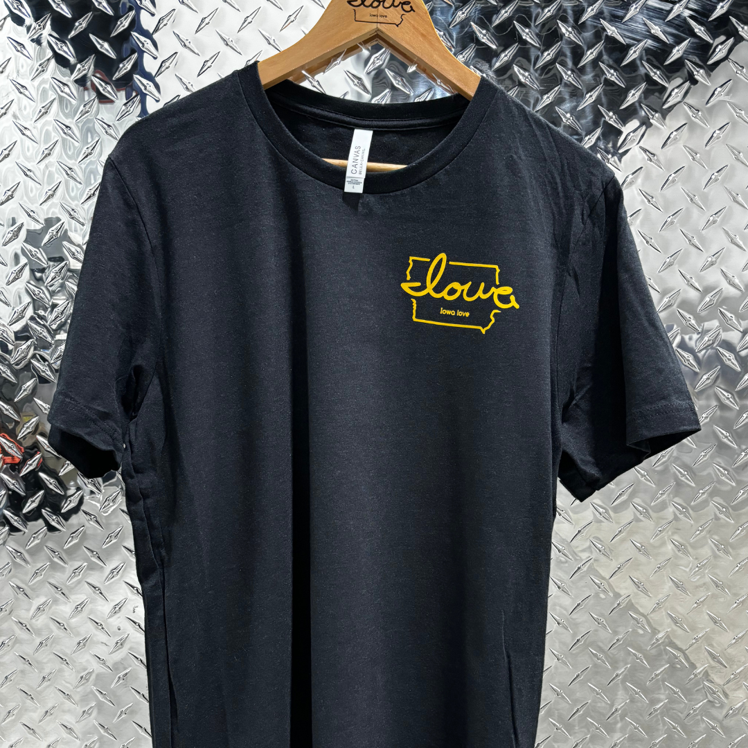 NEW: "Iowa love" Black & Gold T-Shirt
