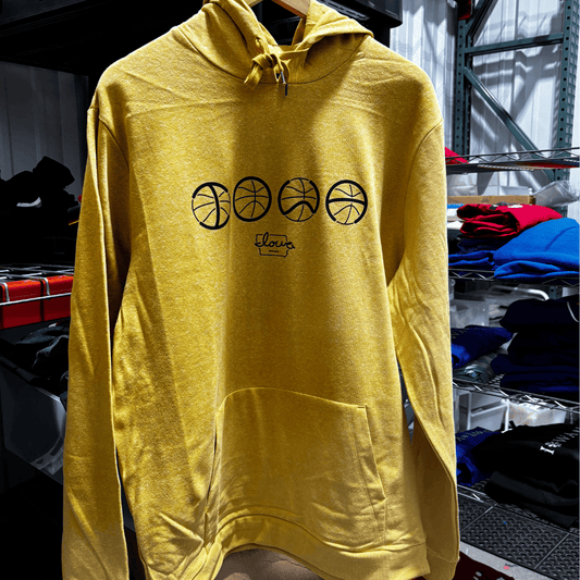 "I-O-W-A" Basketball Hoodie in Heather Mustard