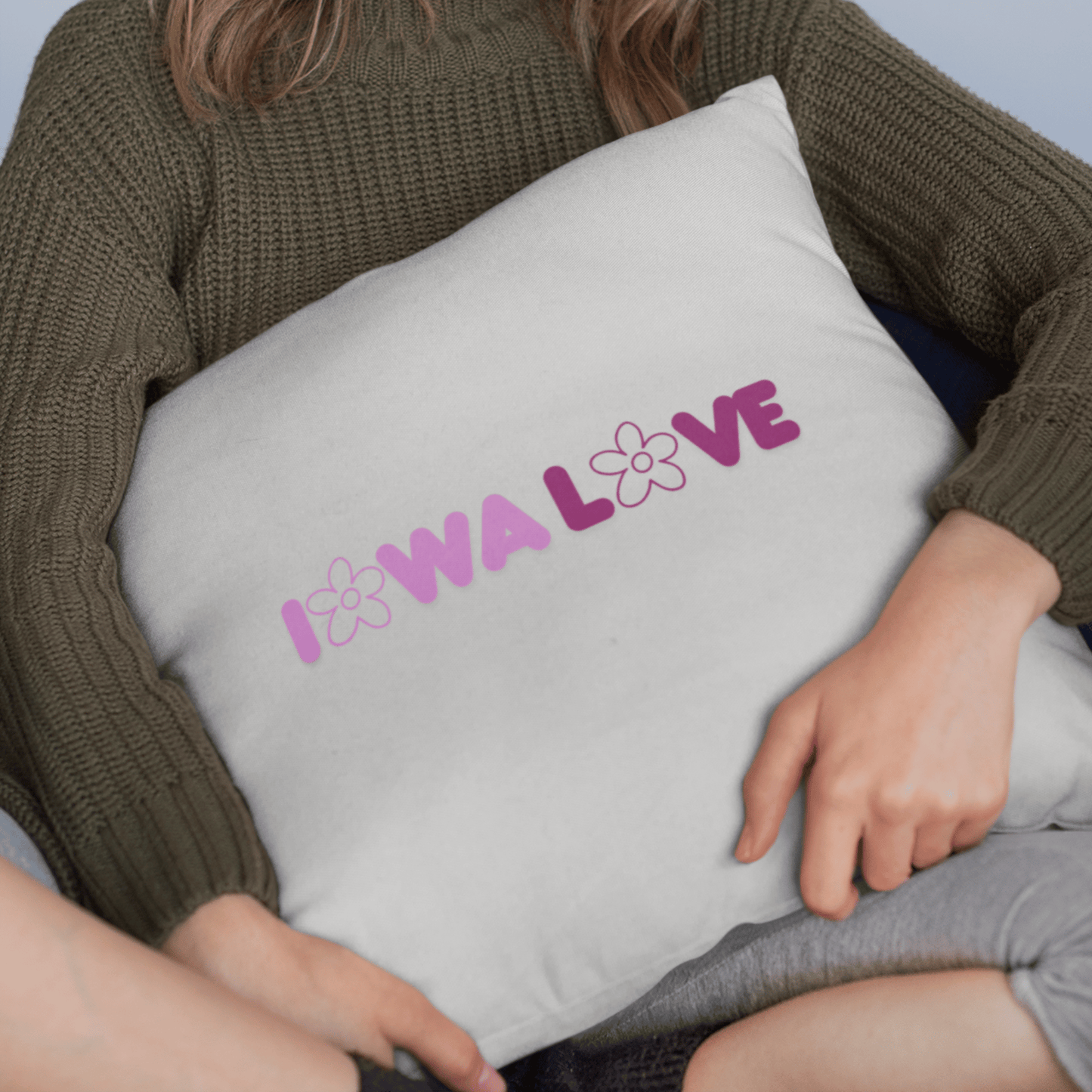 Flowery Iowa love Pillow