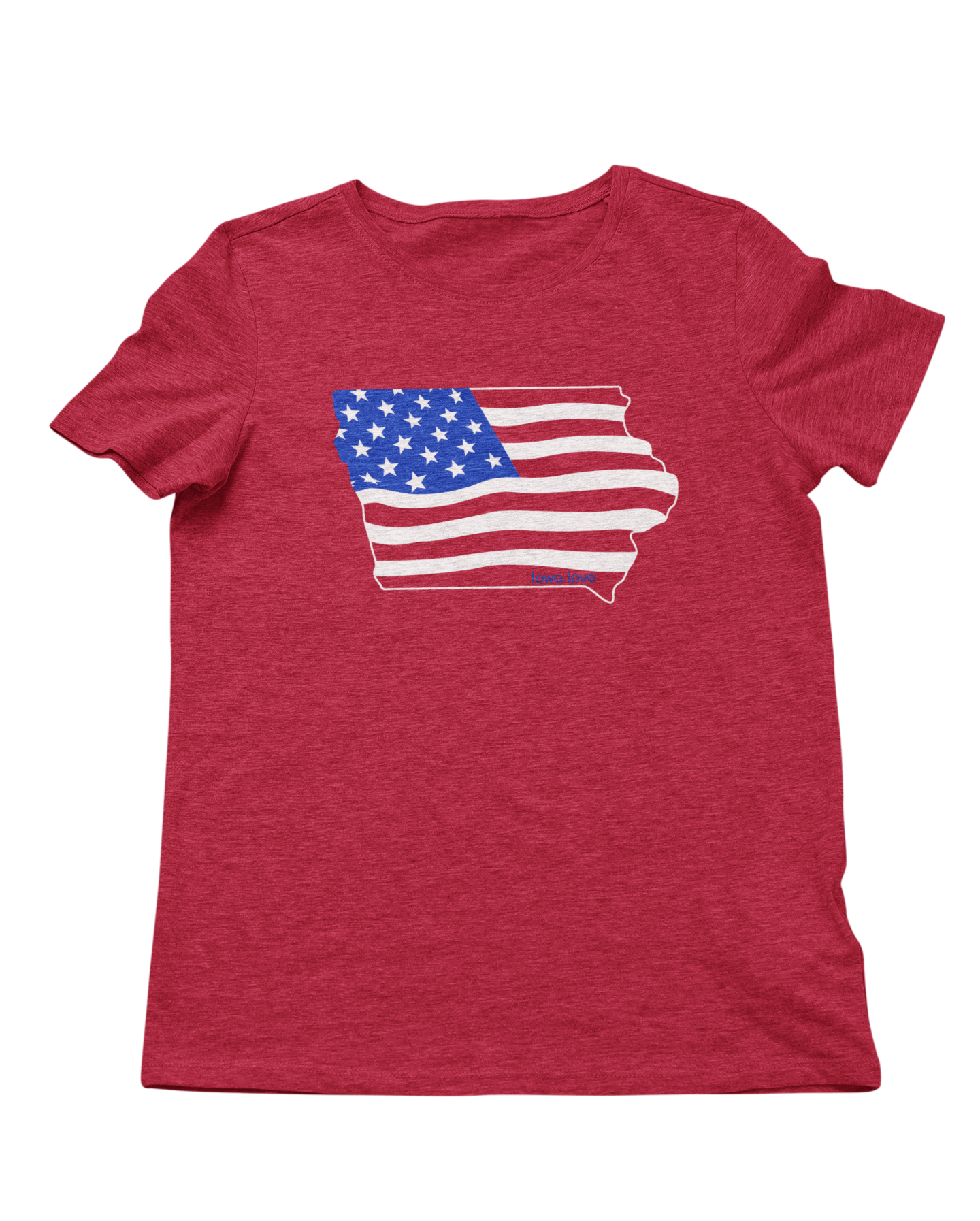 "Iowa US Flag" Red T-Shirt