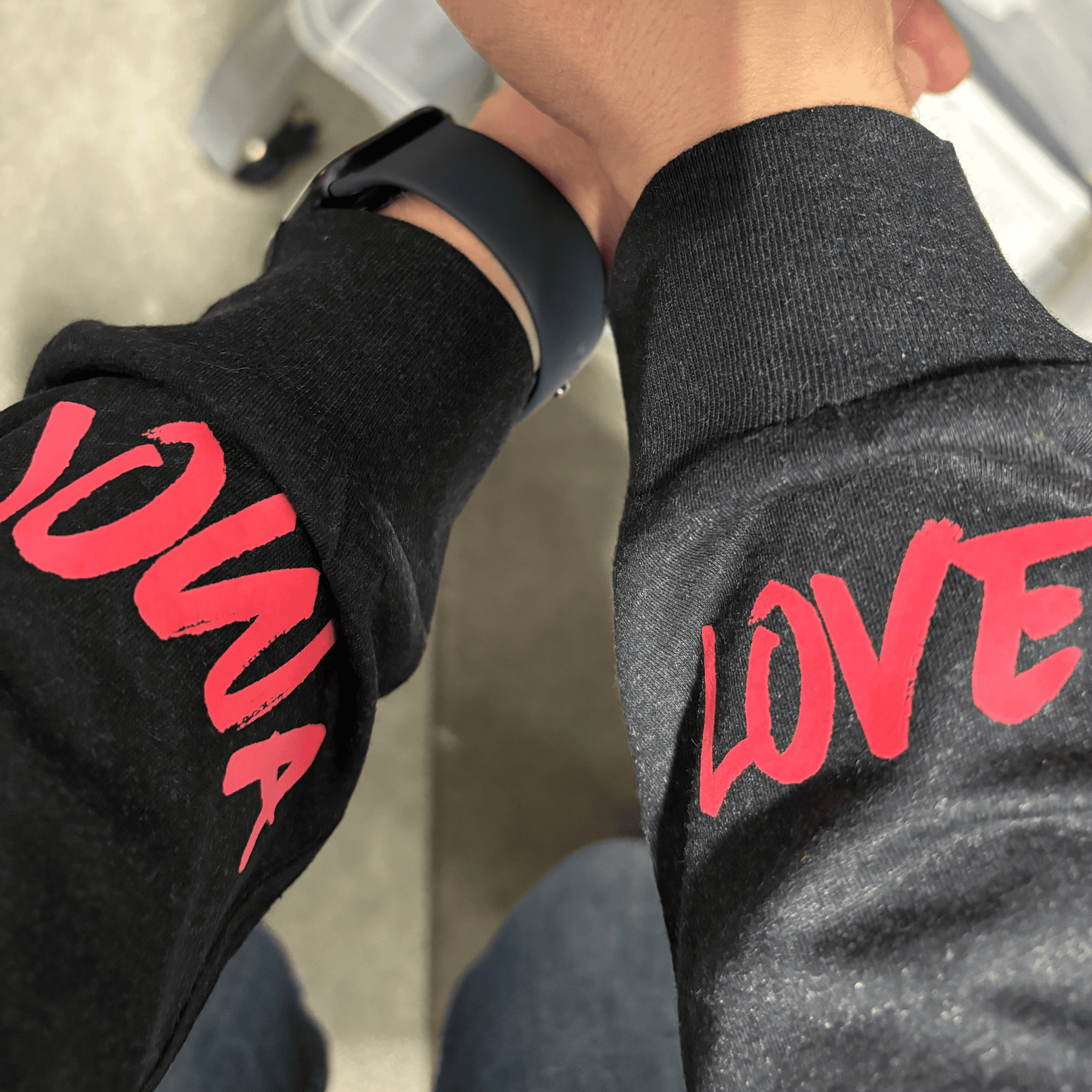 "Iowa love" Fleece Hoodie with Cuff Message