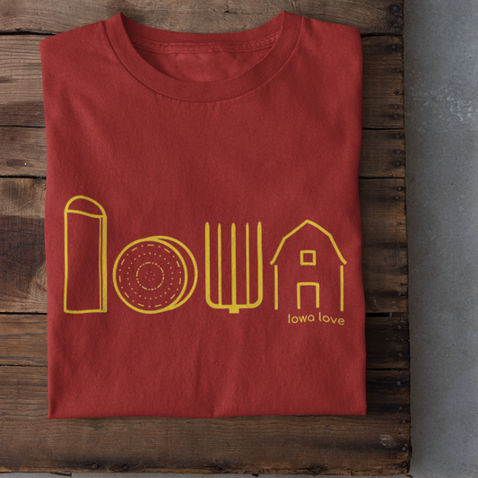 Farm Icons T-Shirt Cardinal & Gold