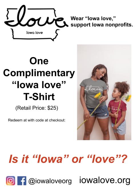 Want to WIN a free "Iowa love" T-Shirt?