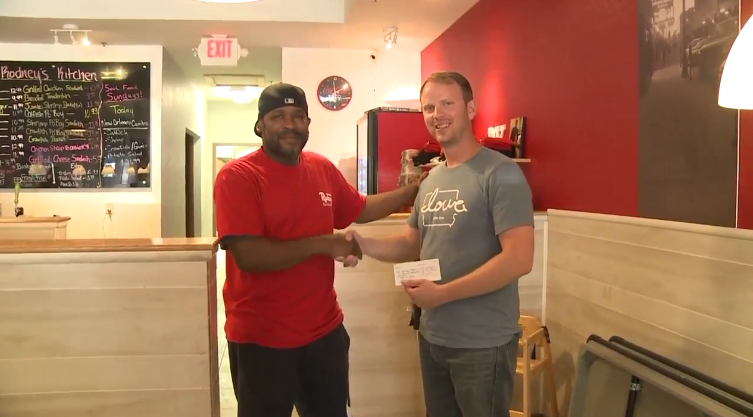 "Iowa love" T-Shirt Fundraises $1,950 to "Rodney's Kitchen for Kids" Sack Lunch Program