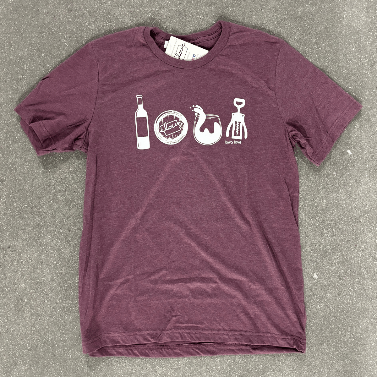 "IOWA Wine" T-Shirt in Heather Maroon