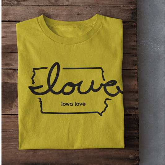 "Iowa love" Mustard & Black T-Shirt