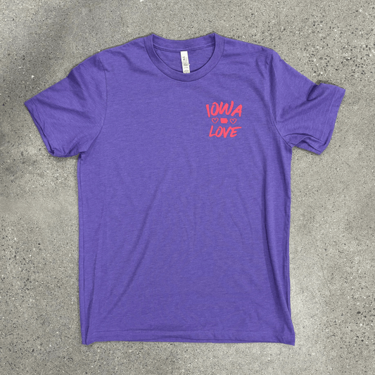 "Iowa love" Heather Purple T-Shirt