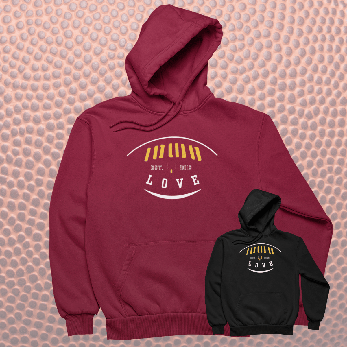 "IOWA Love" Football Hoodie in Team Colors