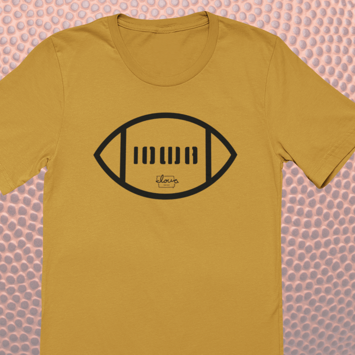 IOWA Football Laces T-Shirt in Mustard