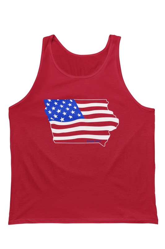 "Iowa US Flag" Red Tank Top