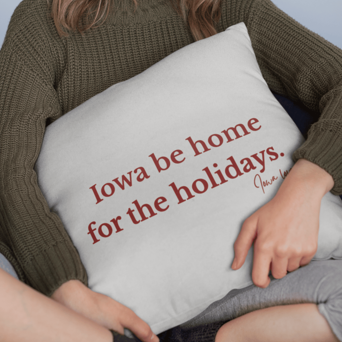 Iowa Be Home for the Holidays Pillow
