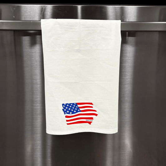 "US Iowa Flag" Tea Towel