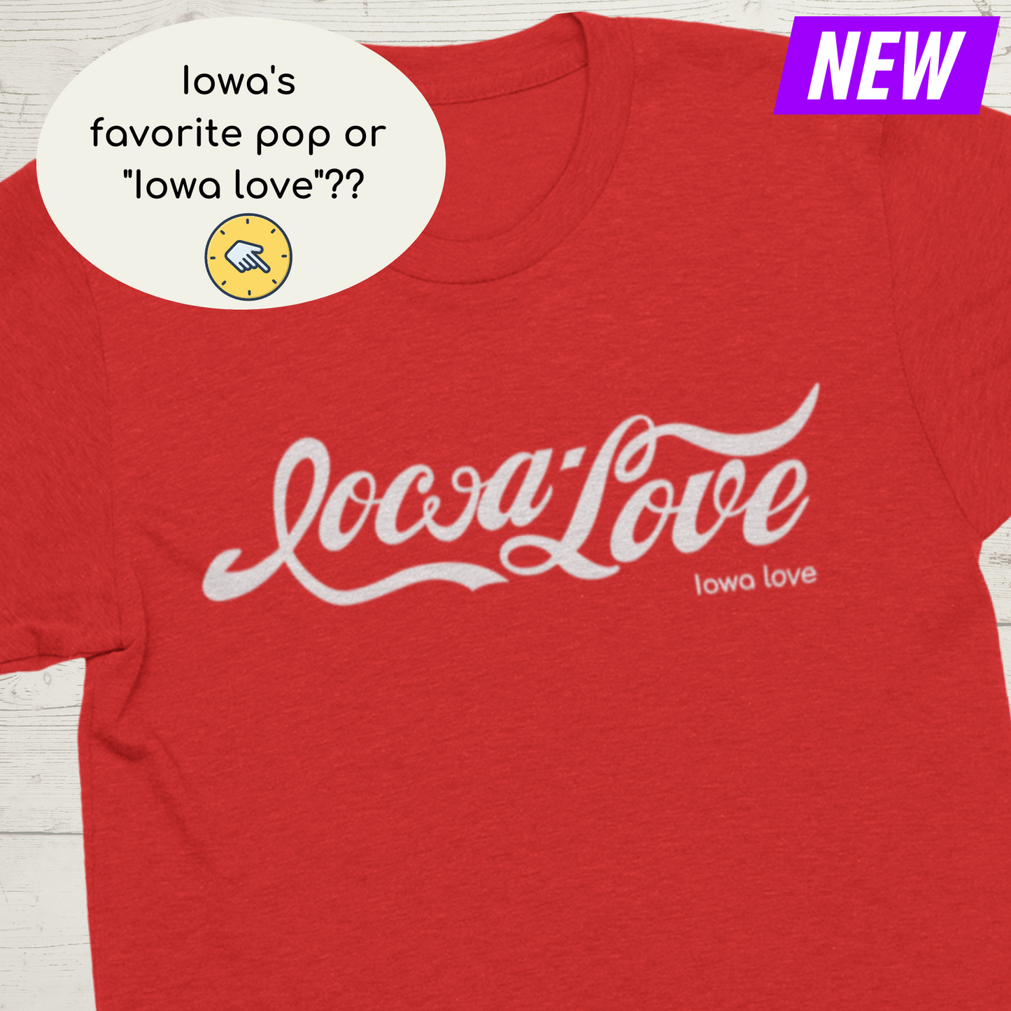 "Iowa love" Cola Inspired Script T-Shirt