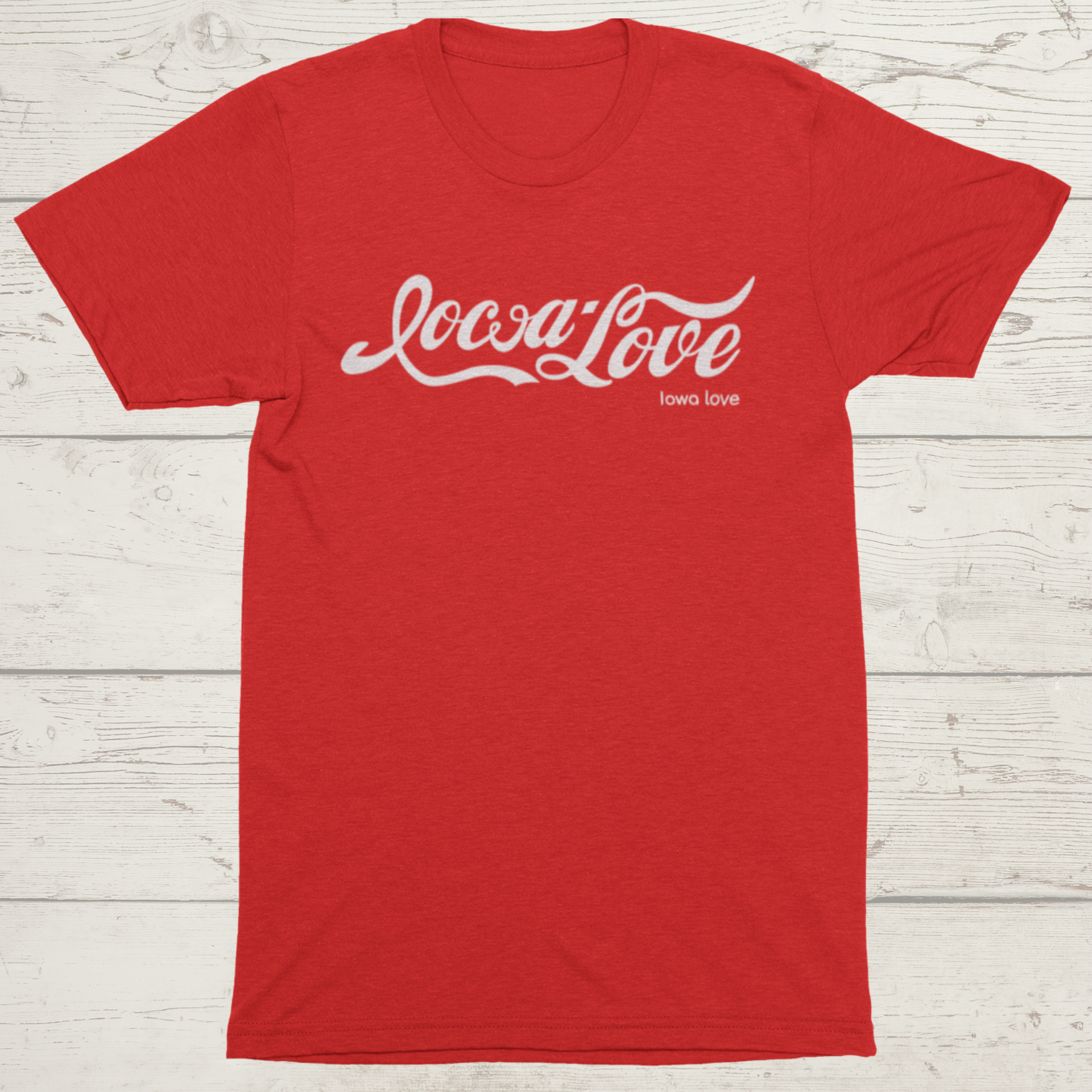 "Iowa love" Cola Inspired Script T-Shirt