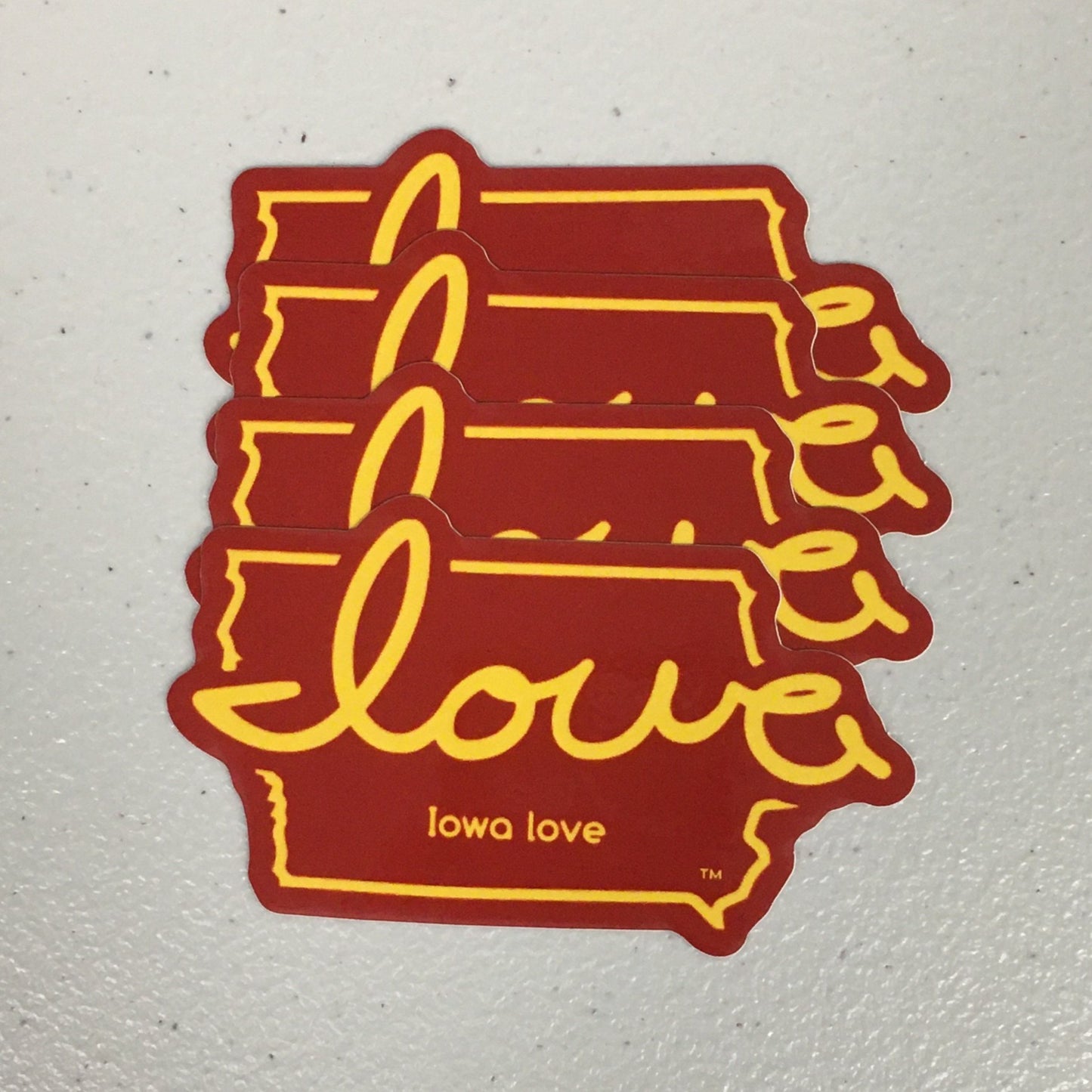 "Iowa love" Cardinal & Gold Sticker