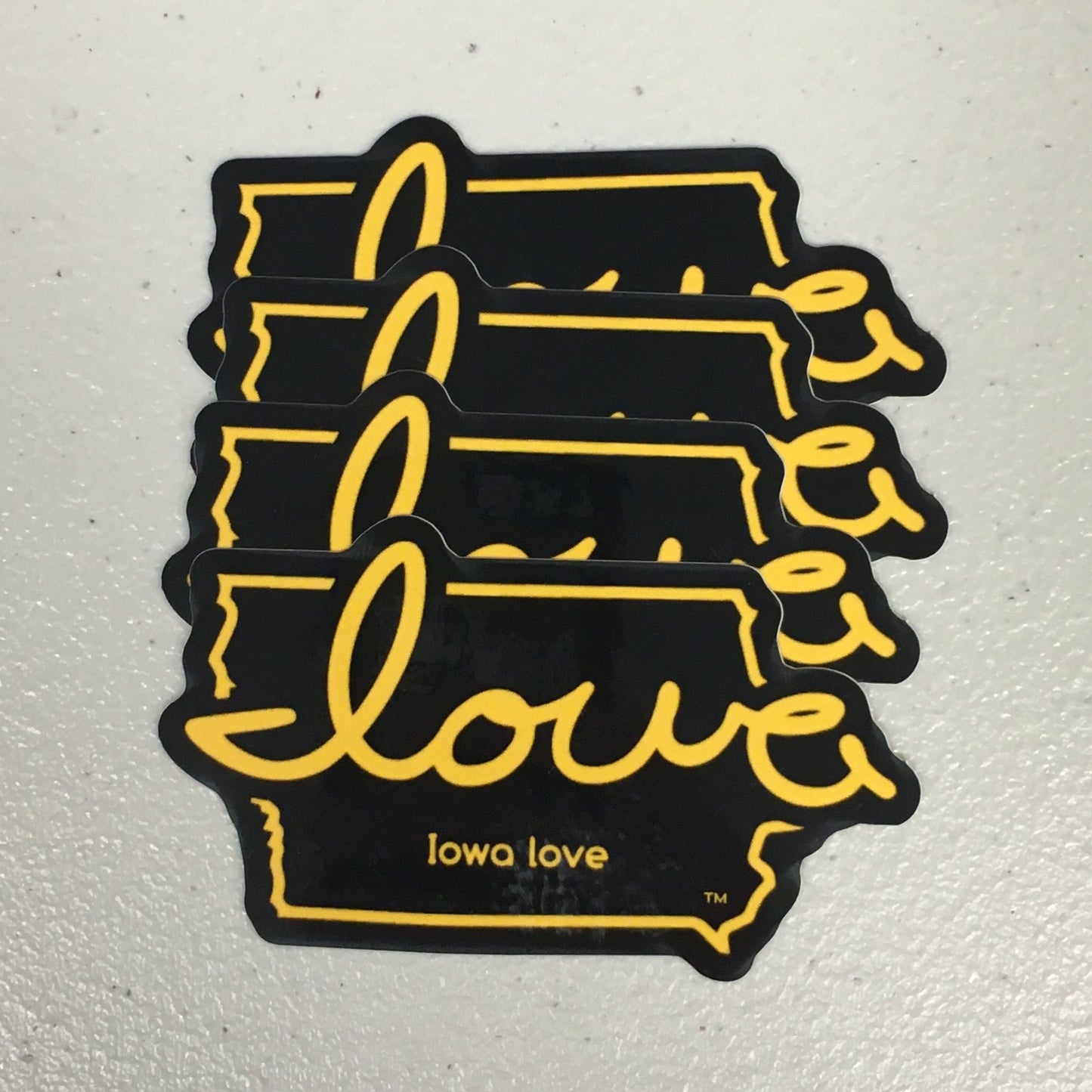 "Iowa love" Black & Gold Sticker