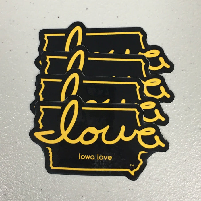Iowa Love in Team Colors Black & Gold / 2XL