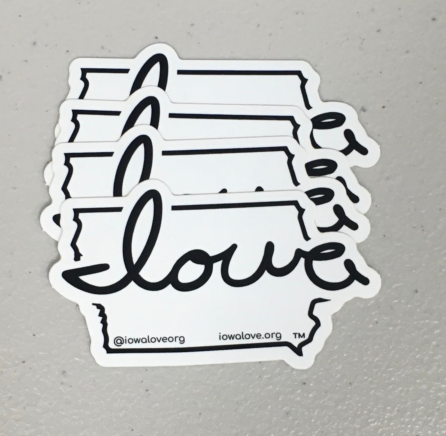 "Iowa love" White & Black Sticker
