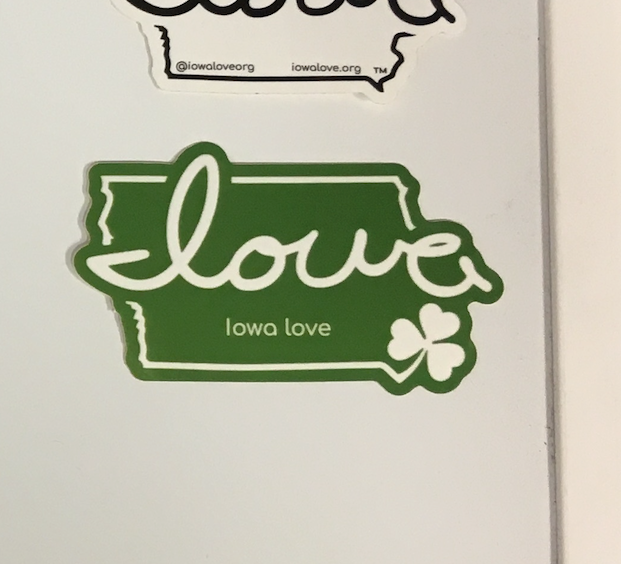 IOWA Shamrock Sticker