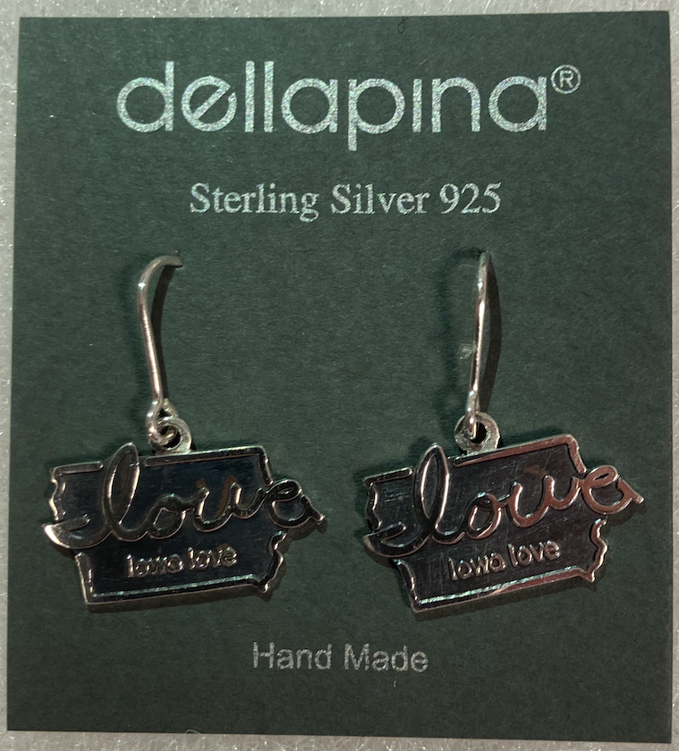 "Iowa love" Sterling Silver Pendant or Earrings