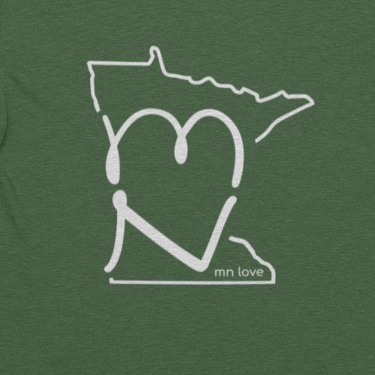 MN Love (Minnesota) T-Shirt - Heather Forest