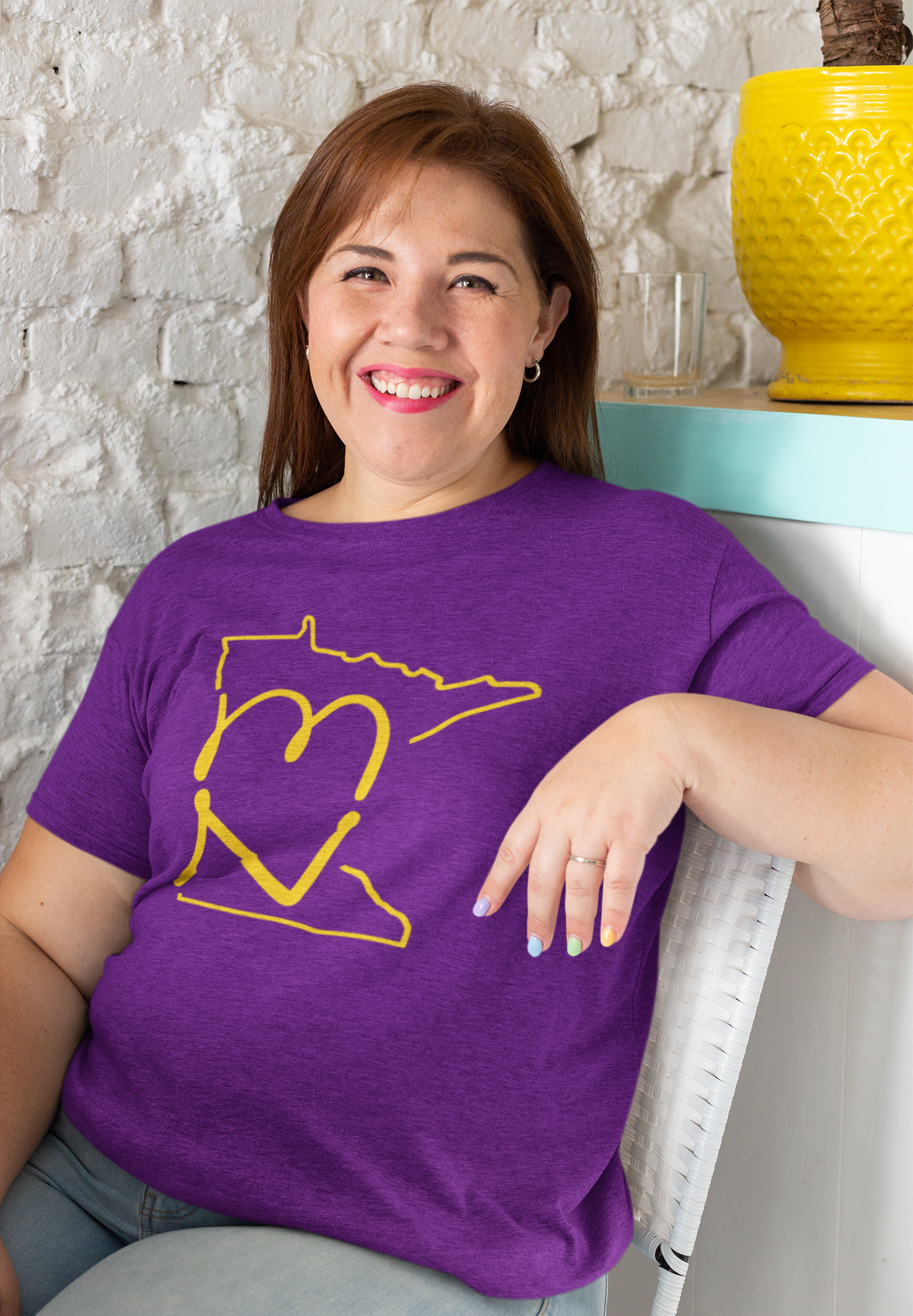 MN Love (Minnesota) T-Shirt - Heather Purple & Gold